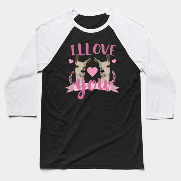 I Llove you Llamas Baseball T-Shirt by Eugenex